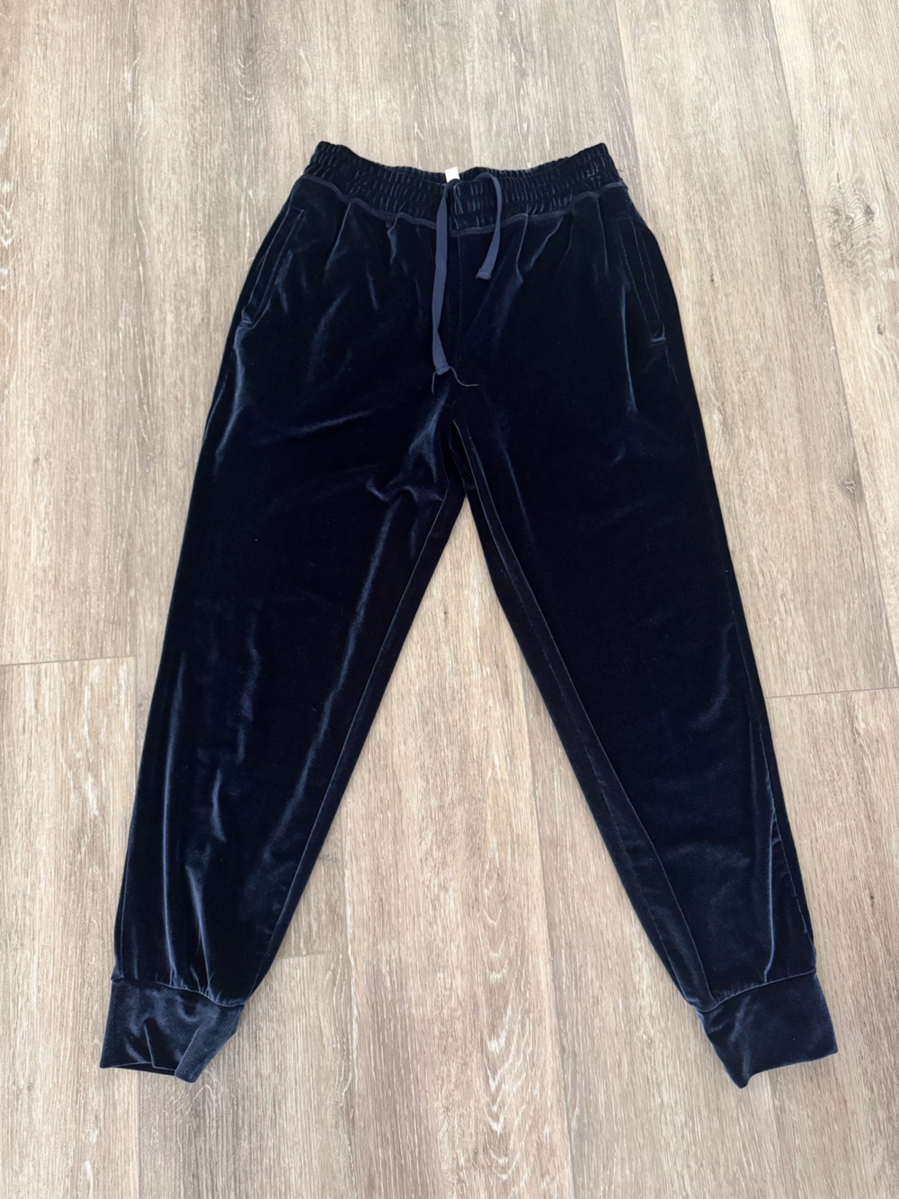 Fabletics Navy Blue Velvet Track Joggers